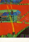 Hundertwasser Friedensreich; Blut-Garten - Häuser mit gelbem Rauch